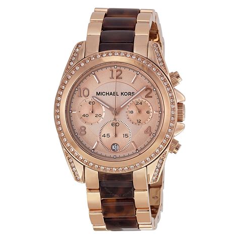 michael kors rose gold watch teal face|Michael Kors rose gold.